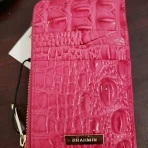 Brahmin Lennon Paradise Pink Melbourne Genuine Leather Card/Coin Purse NWT